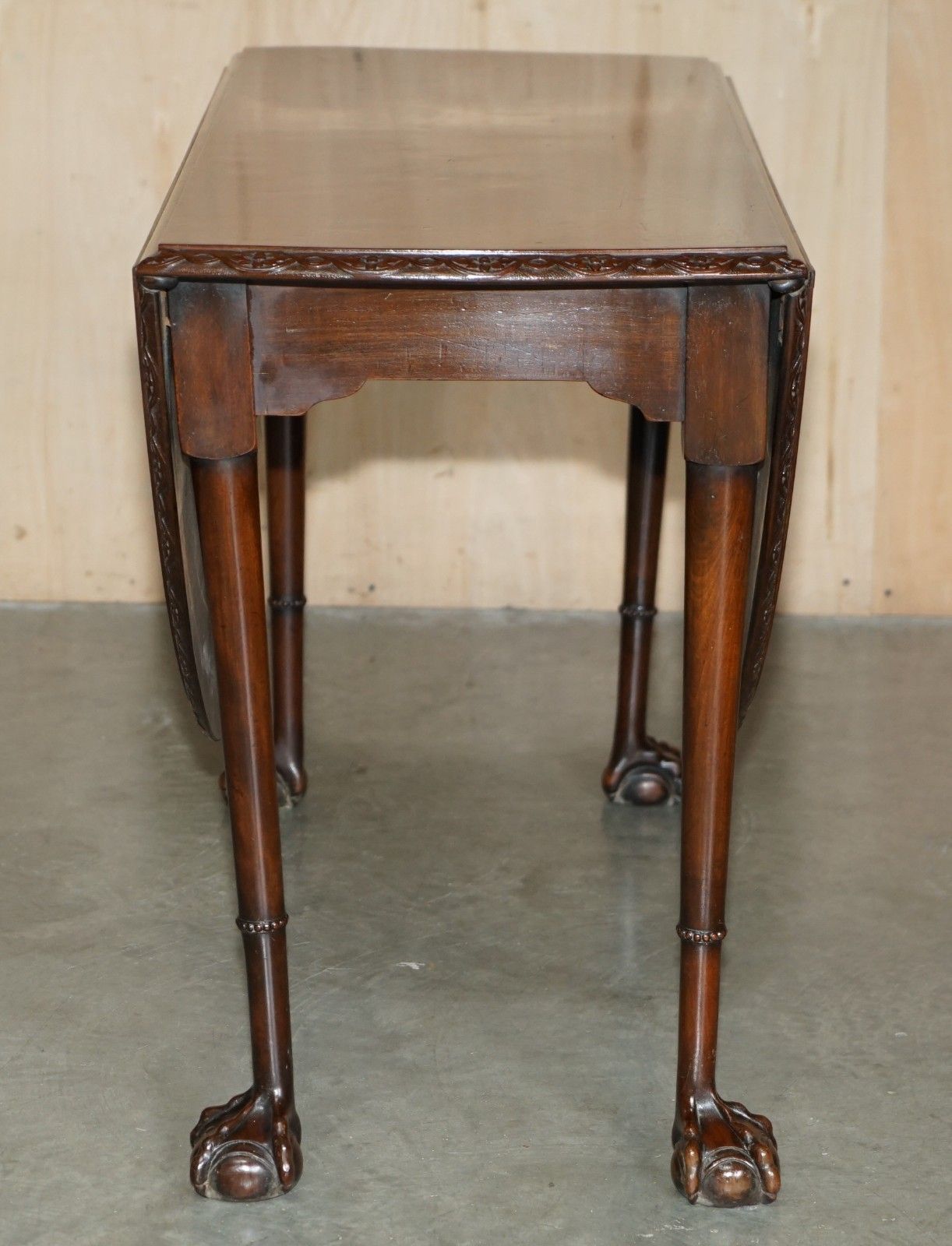 Fine Antique Georgian Irish Claw & Ball Feet Colonial Folding Hunt Dining Table photo vintage