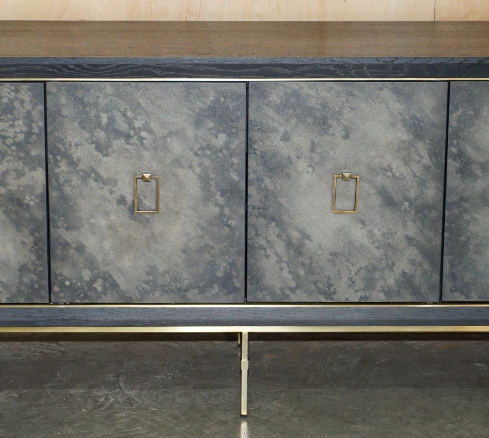 Rrp £3095 Andrew Martin Edith Charcoal & Bronzed Sideboard Storage Drink Cabinet photo 1950.0