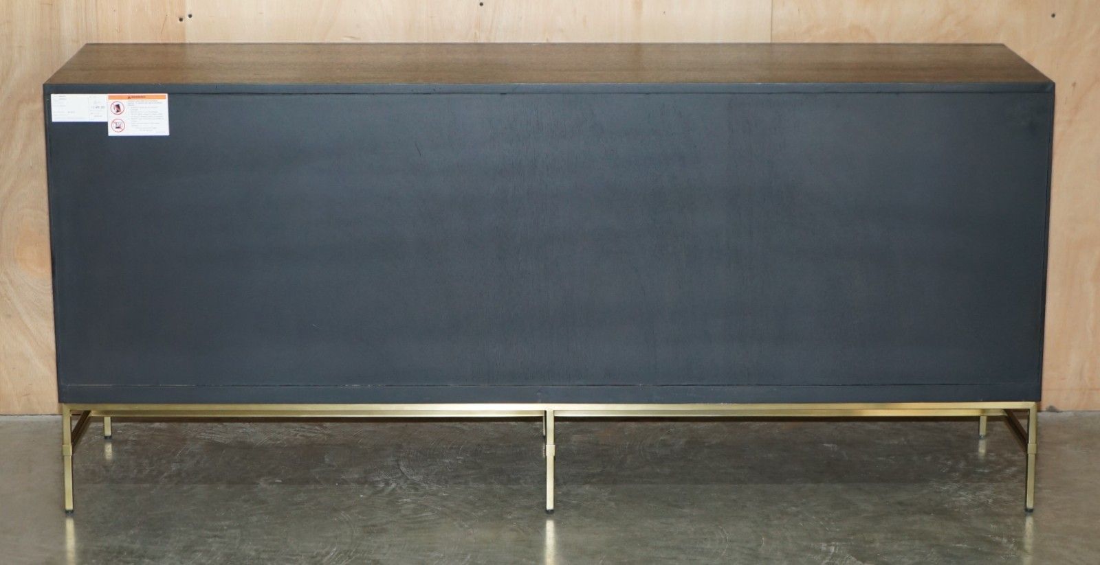 photo vinterior Rrp £3095 Andrew Martin Edith Charcoal & Bronzed Sideboard Storage Drink Cabinet
