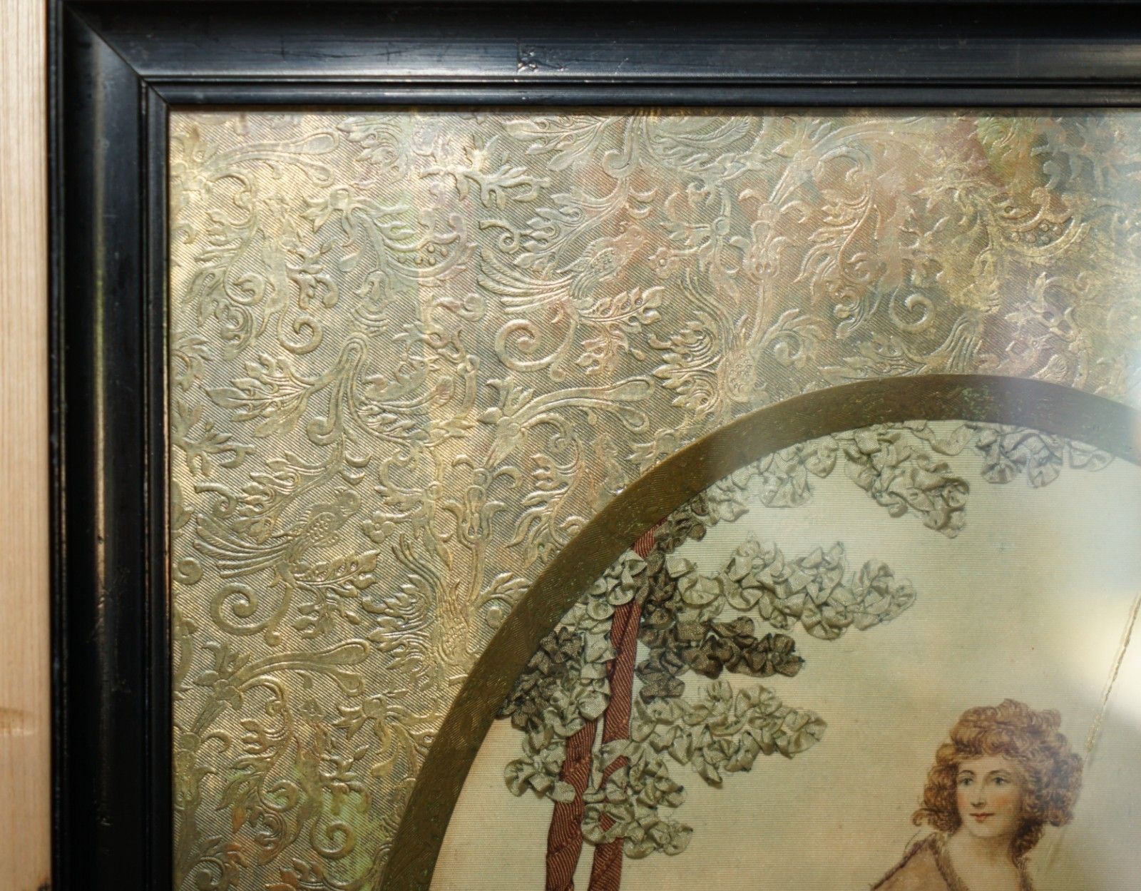 Art 19th Century Silk & Wool Work Stumpwork Embroidery Tapestry Stunning Boarder photo