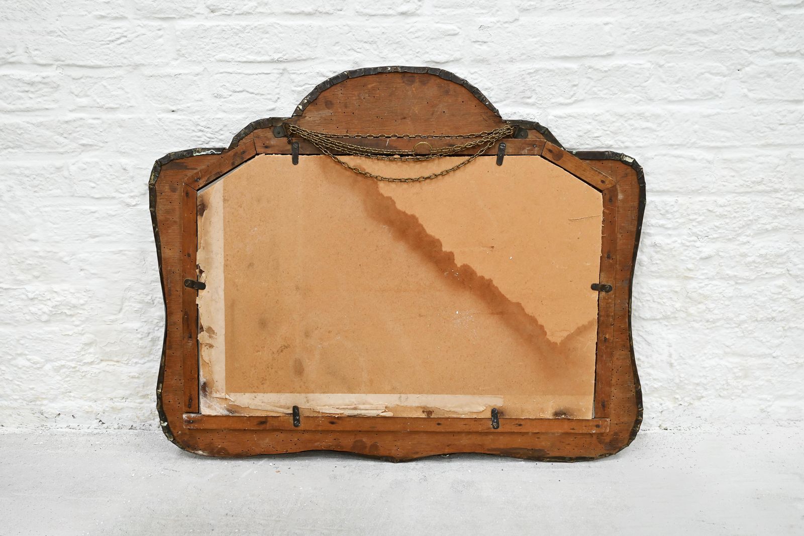 photo for sale Art Nouveau Decorated Copper Mirror, France, 1920s