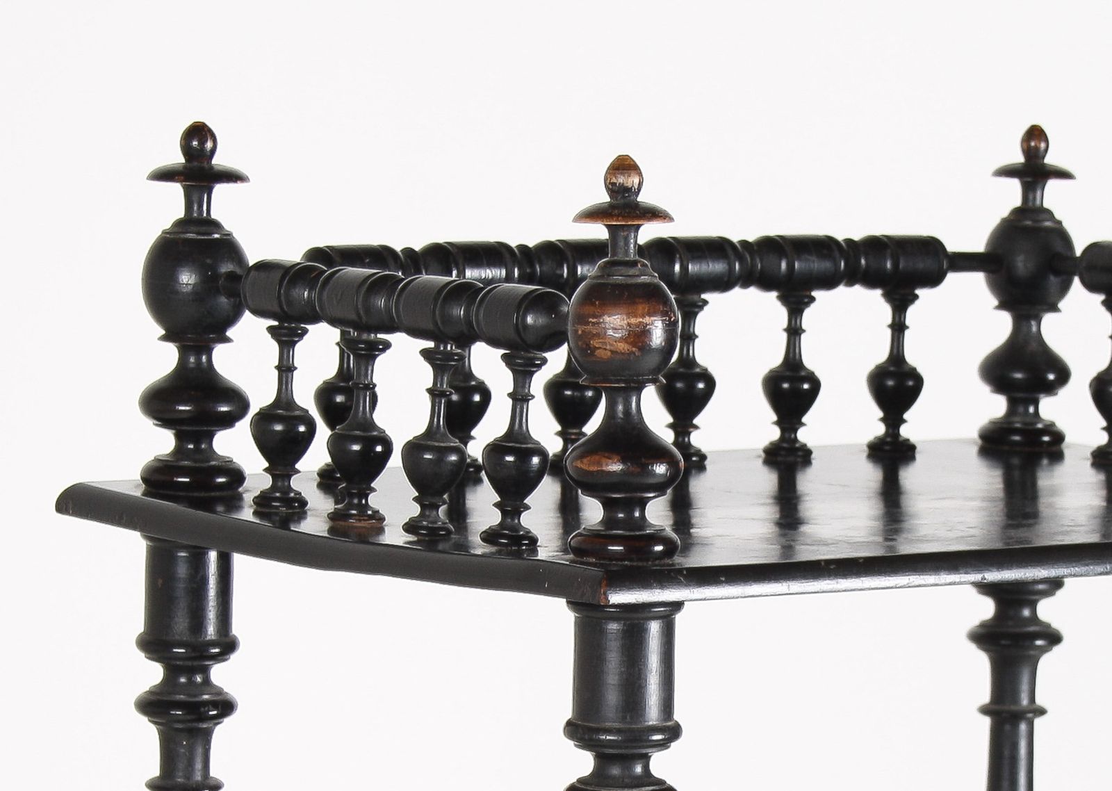 19th Century Ebonised Whatnot Shelf Unit With Gallery Top photo furniture