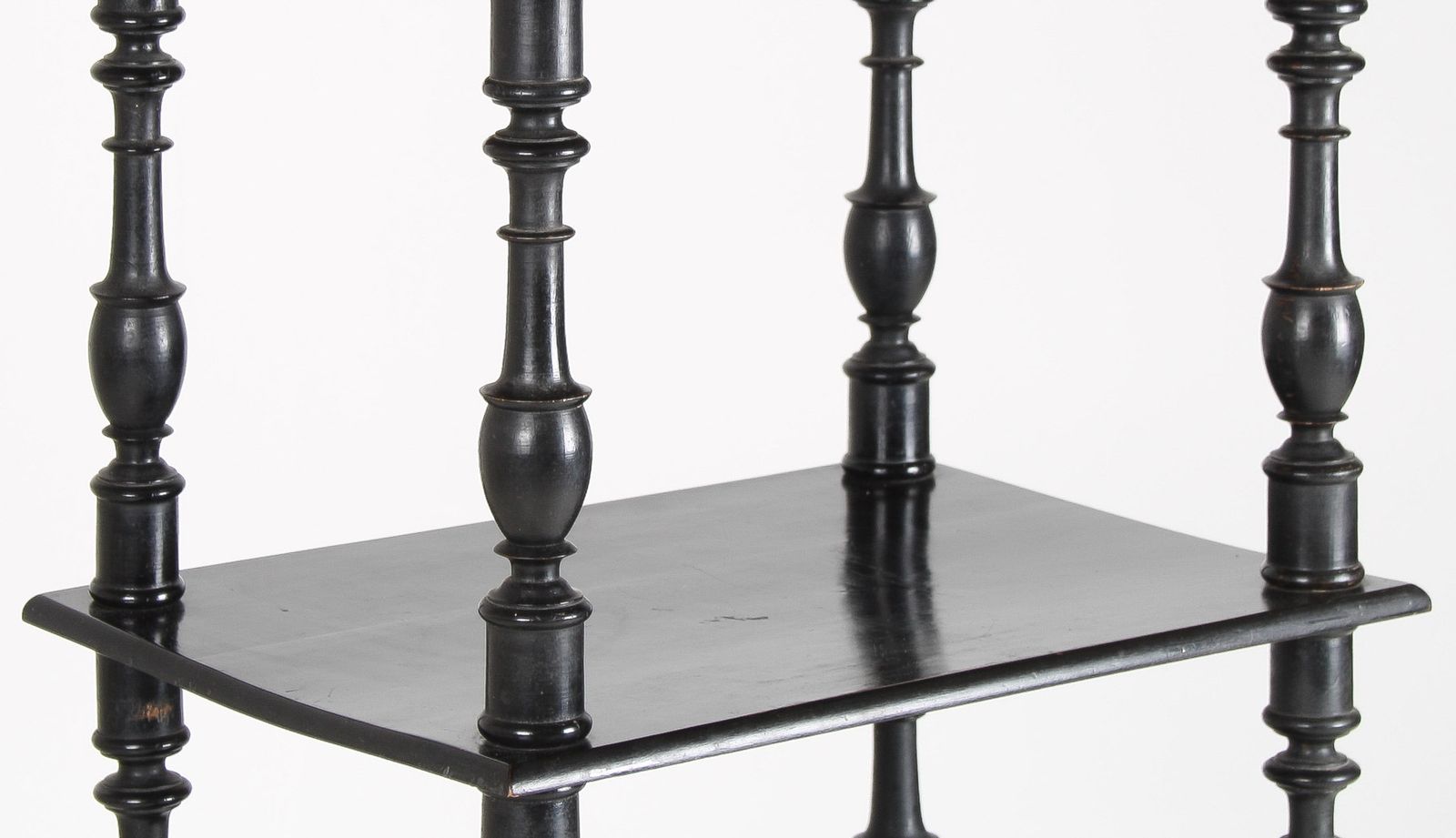 19th Century Ebonised Whatnot Shelf Unit With Gallery Top photo vintage