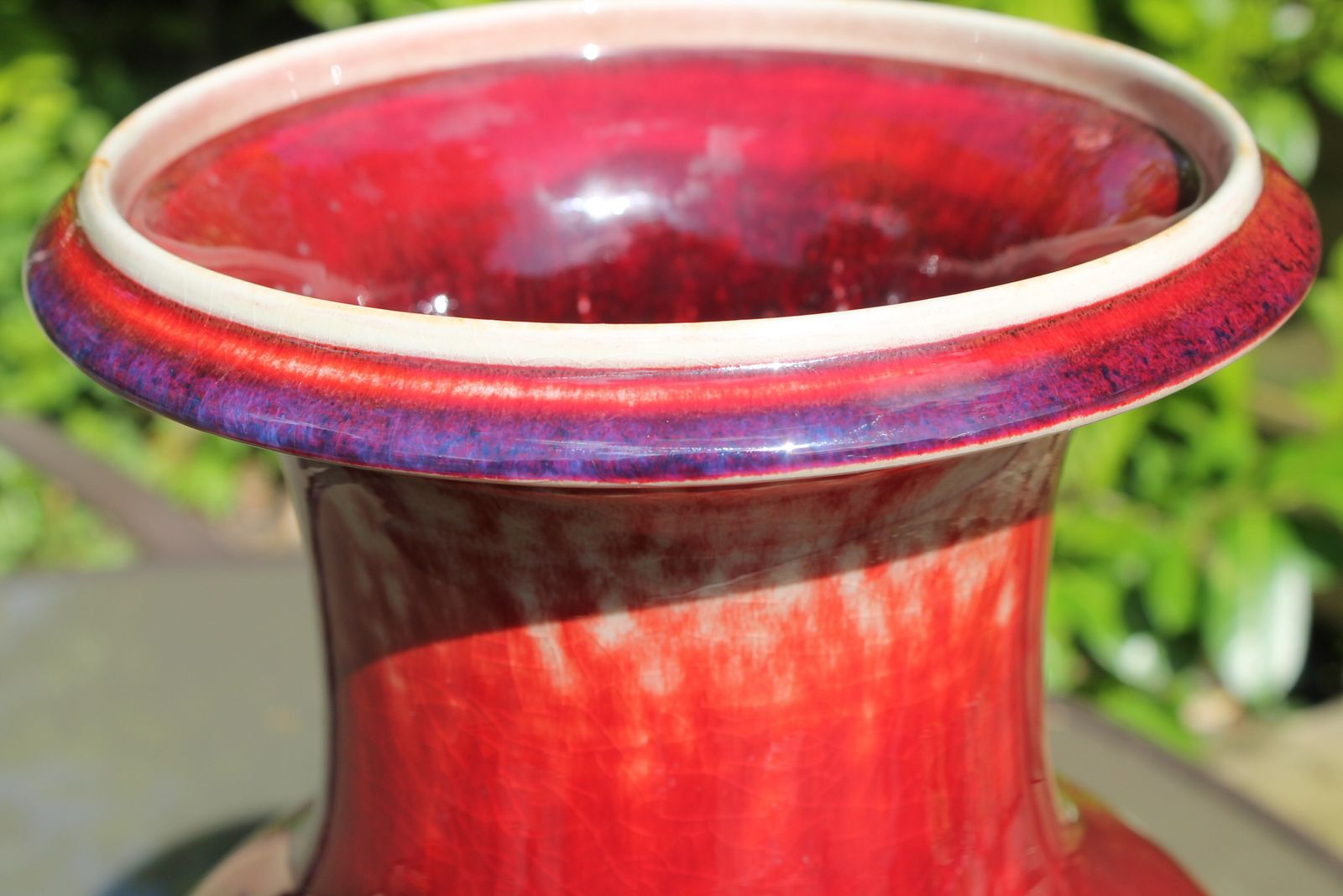 photo vinterior Large Antique Chinese Early Qing Dynasty,18th C.   Flambe "Sang De Boeuf" Vases (Pair)