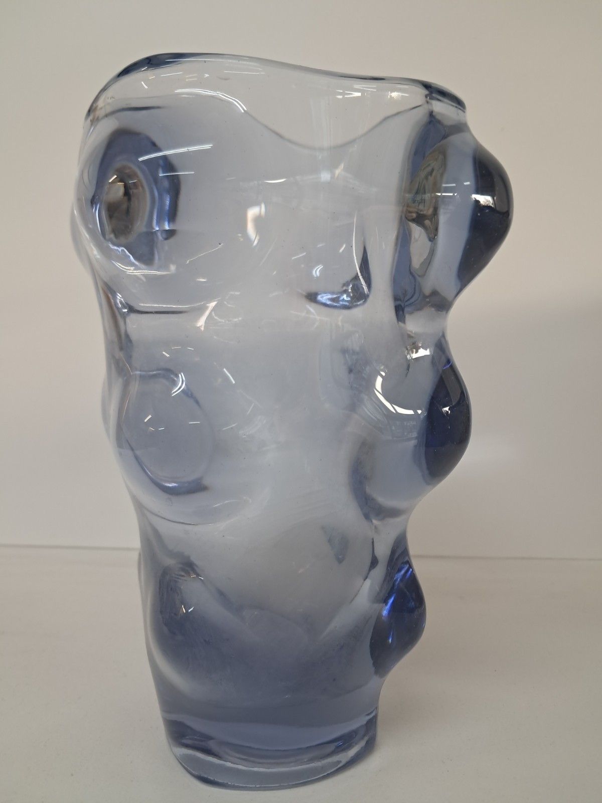Mid Century Bubble Glass Vase Vizner Art Glass 1960's photo for sale