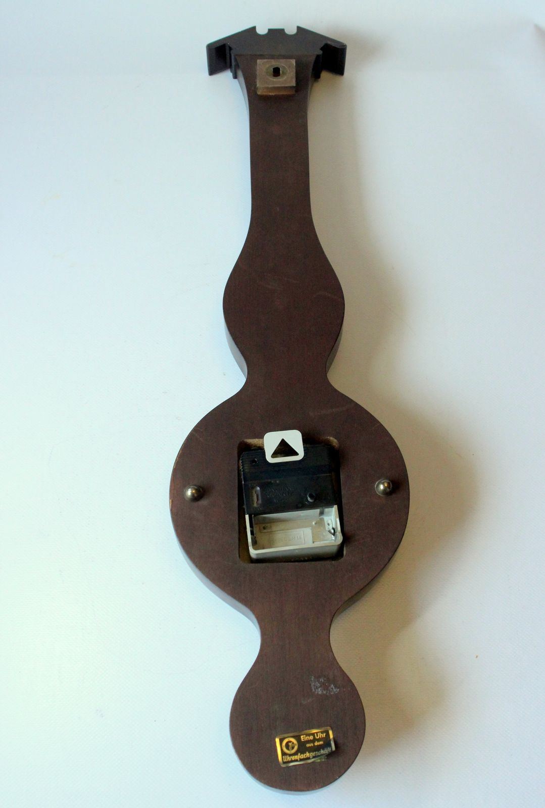 1950s   High Quality Wall Clock By Mauthe Electric With A Thermometer (Showing Celsius And Fahrenheit) As A Set,  Made Of Walnut Wood, Glass, Metal photo vintage