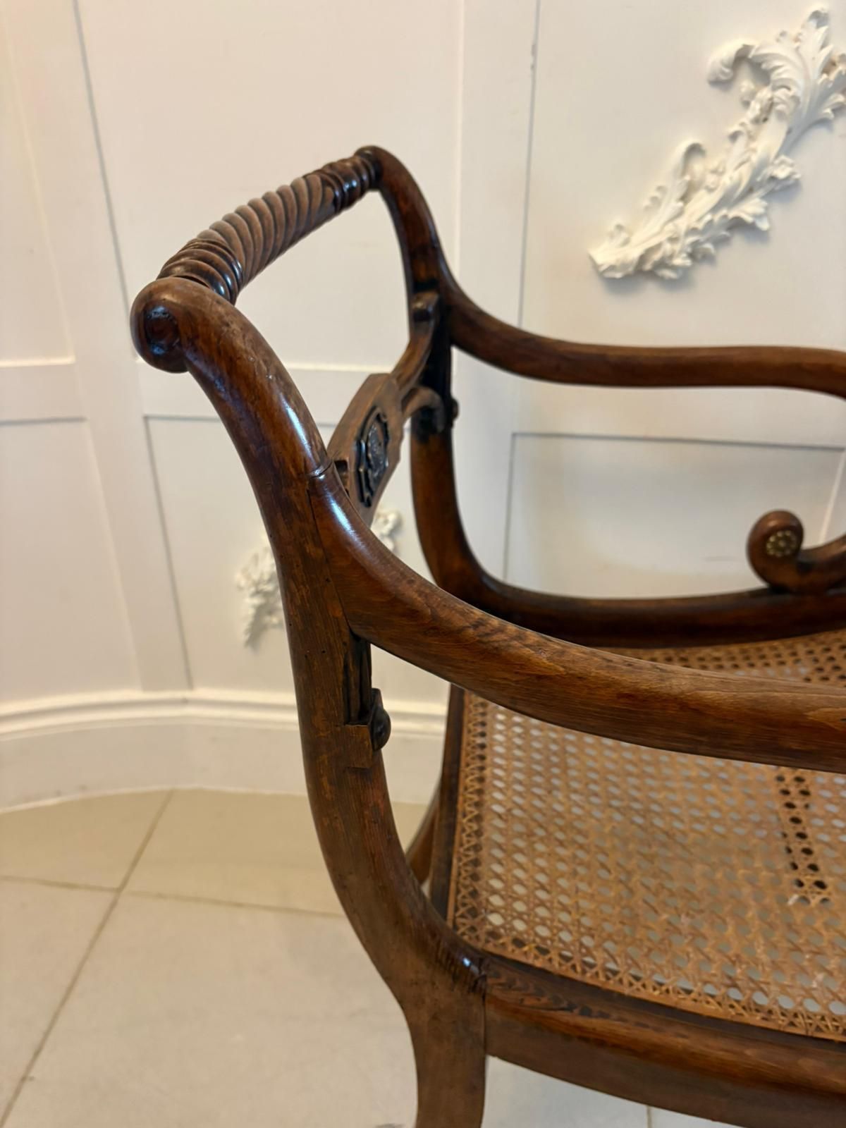 photo furniture Antique 19th Century Mahogany Dining Chairs – Set Of Six With Cane Seats, Five Singles & One Carver