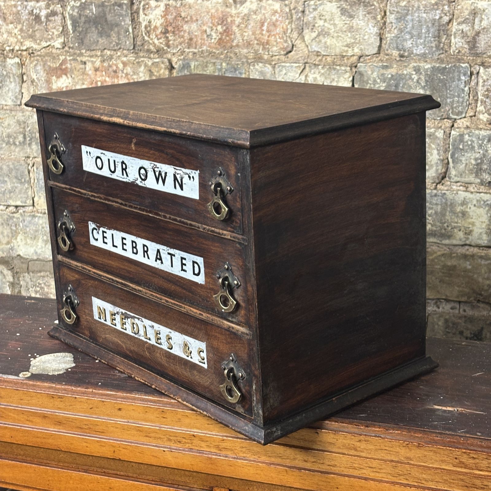 1920s Draper’s Countertop Needle Drawer Cabinet