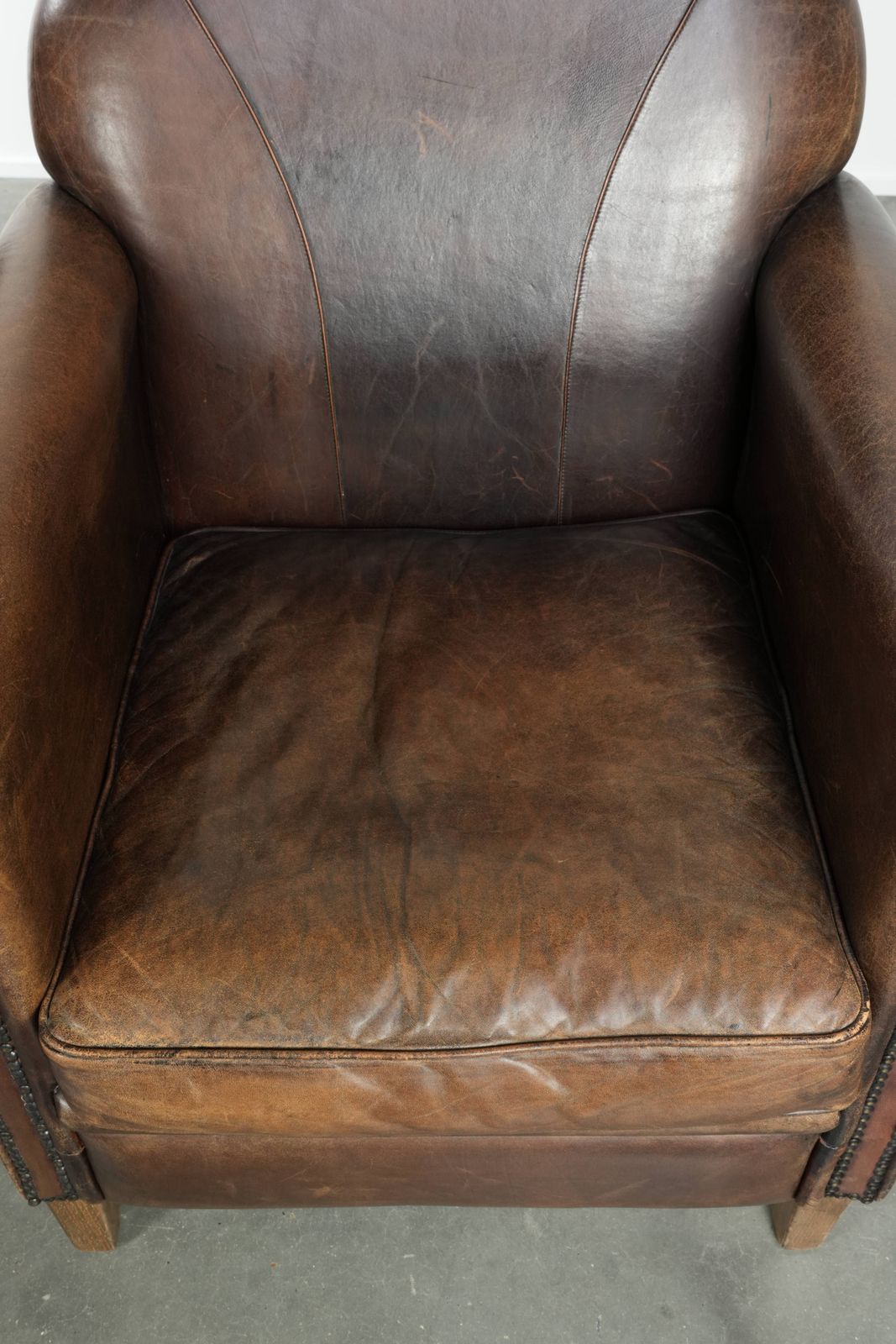 Timeless, Luxurious, And Characterful Set Of Two Sheepskin Designer Armchairs With A Beautiful Patina photo vinterior