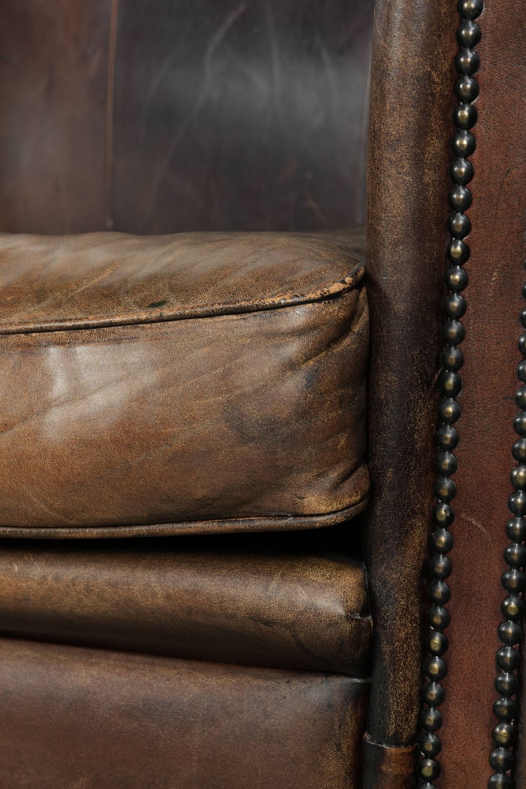 1820.0 Timeless, Luxurious, And Characterful Set Of Two Sheepskin Designer Armchairs With A Beautiful Patina photo