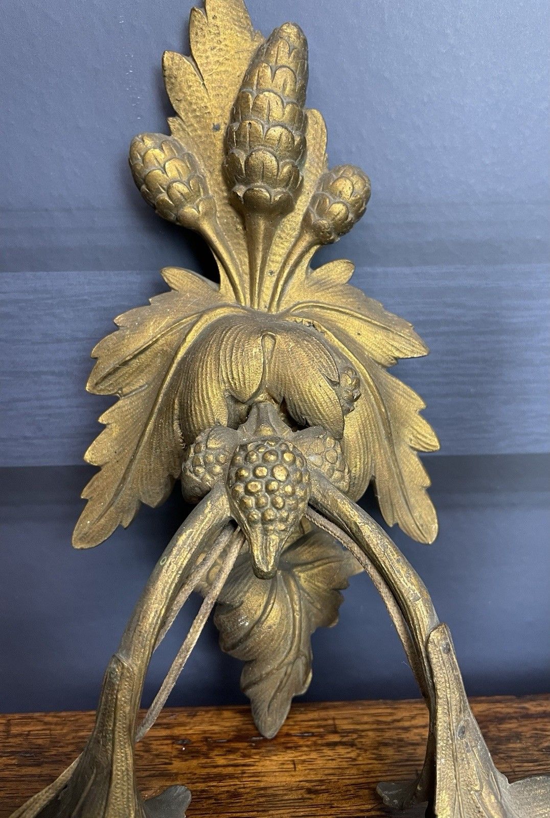 Pair Continental Antique Gilt Sconces Wheat Wall Lights For Rewiring/Restoration photo Lighting