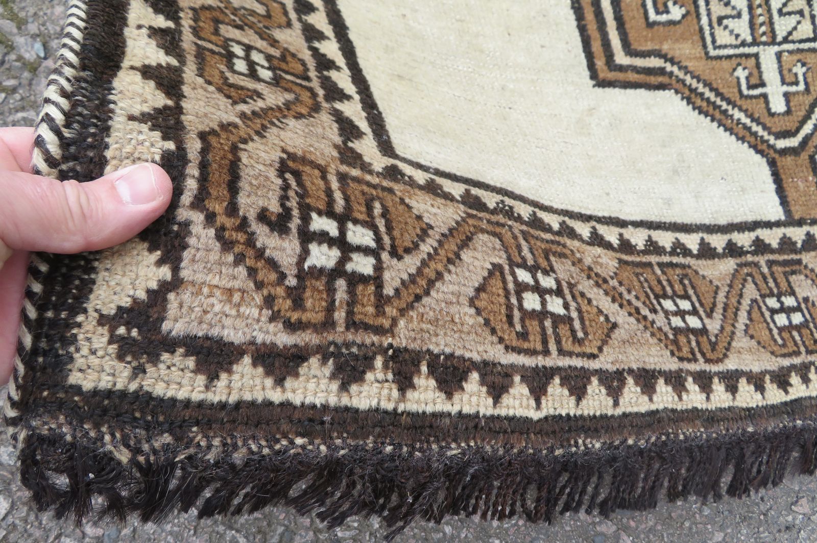 photo furniture Antique Gabbeh Long Tribal Rug. 239cm X 117cm.