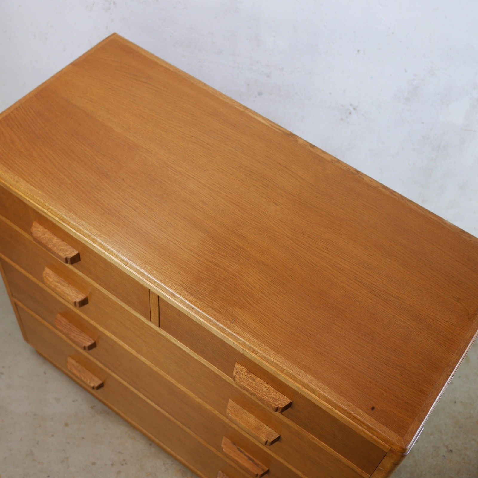 Vintage Mid Century Chest 5 Drawers Plan Chest Mod Air Ministry Oak #103059 photo vintage