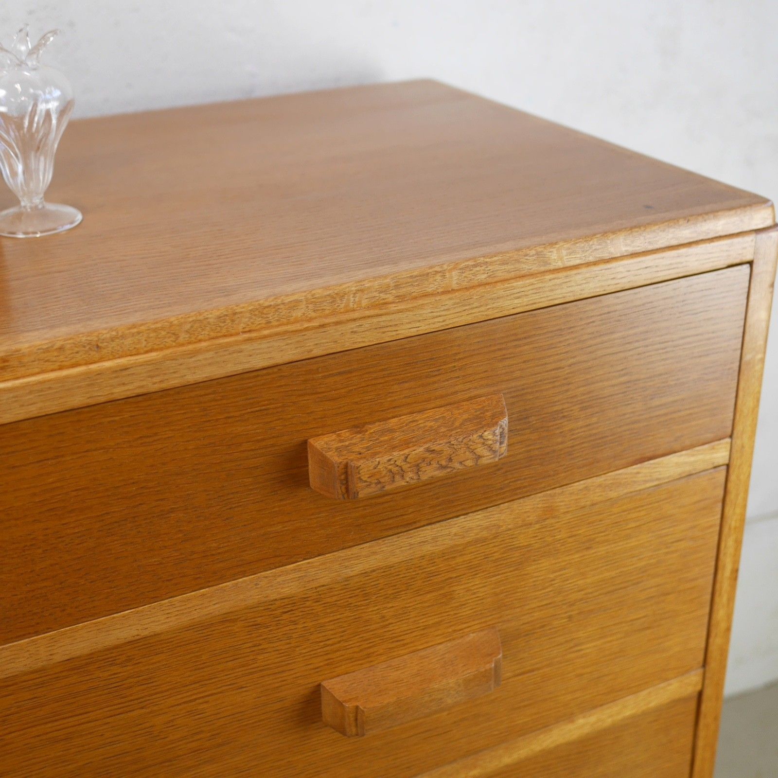Furniture Vintage Mid Century Chest 5 Drawers Plan Chest Mod Air Ministry Oak #103059 photo