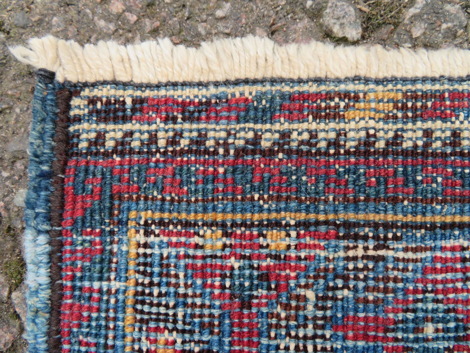 450.0 Antique Tribal Rug. 132cm X 114cm. photo