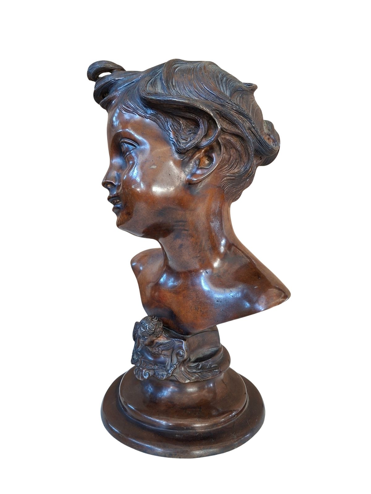 Prestigioso Busto In Bronzo Di Vincenzo Gemito "Alessandro" (Anastolè) 1890 photo furniture