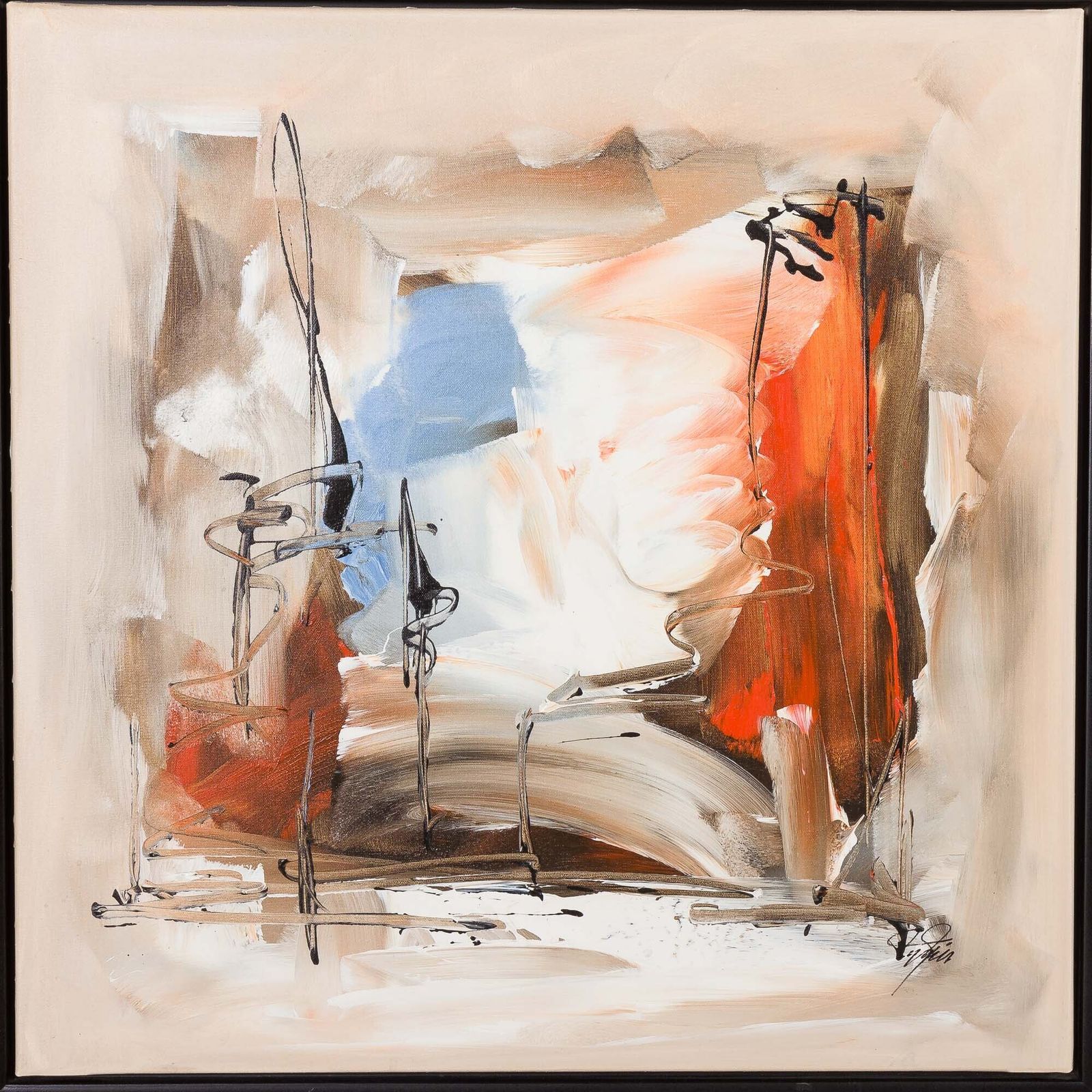 Two Abstract Paintings, Denmark, End Of 20th Century photo 795.0