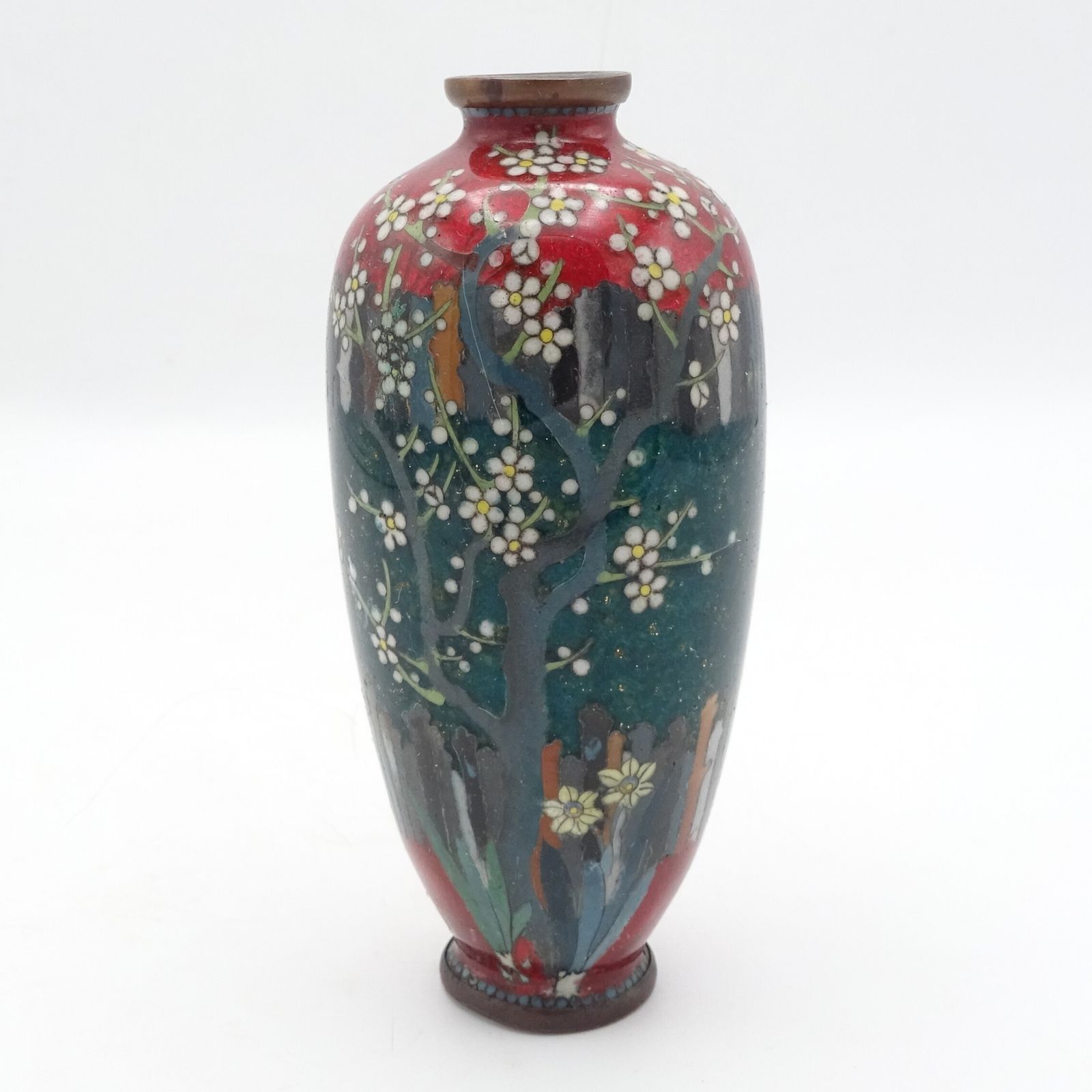 Antique Meiji Japanese Ginbari Cloisonne Vase