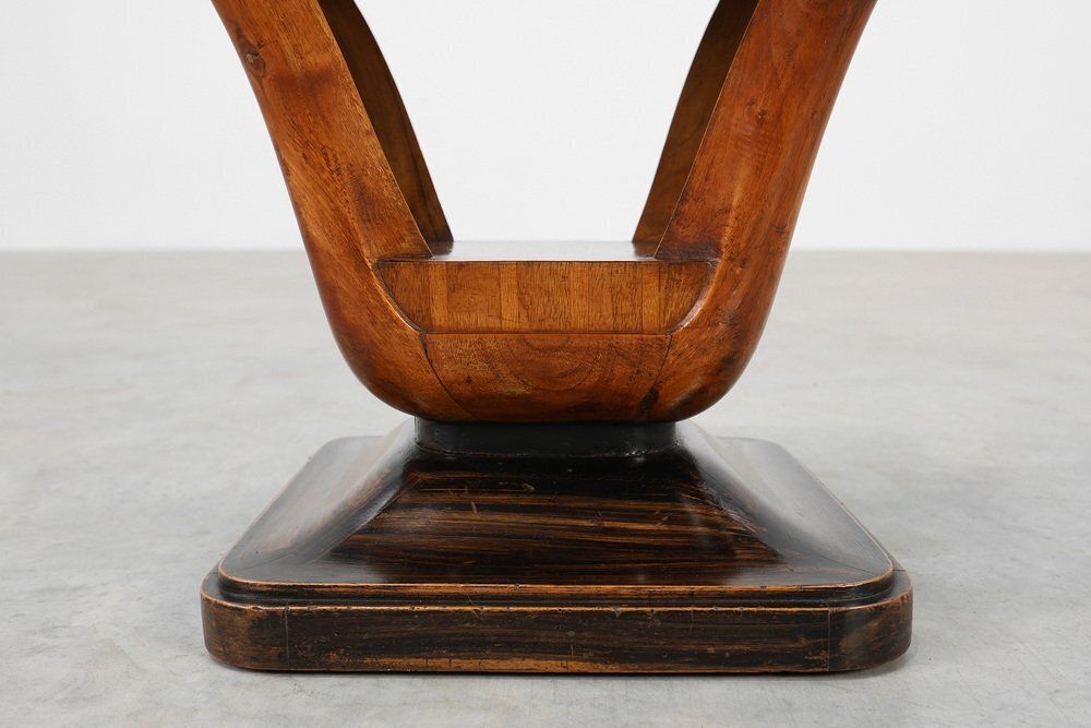 Art Deco Walnut Stools With Fabric, Italy, 1920s, Set Of 2 photo Furniture