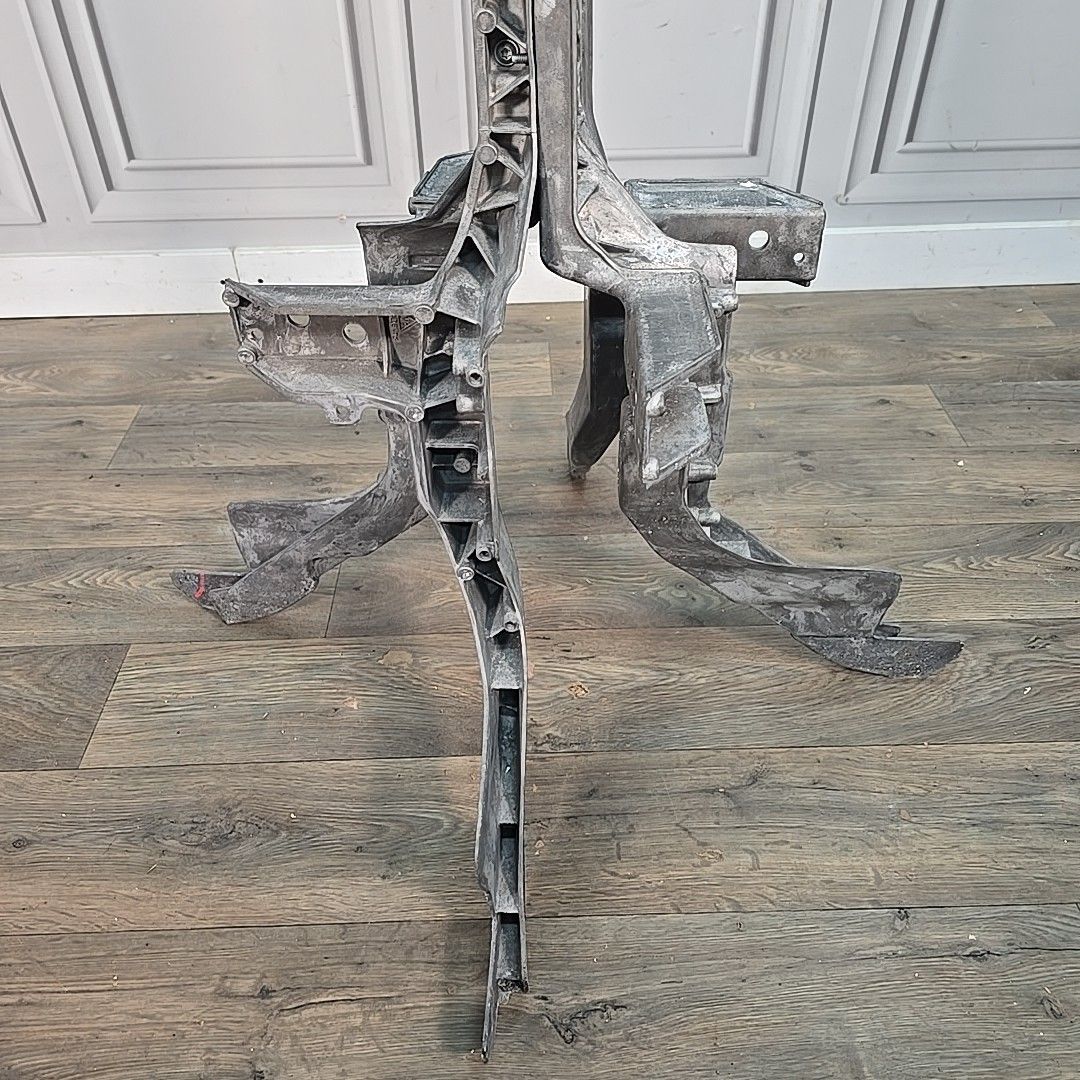 Industrial Tall Table Plant Stand Up Cycled Land Rover Car Parts Metal Base photo vintage