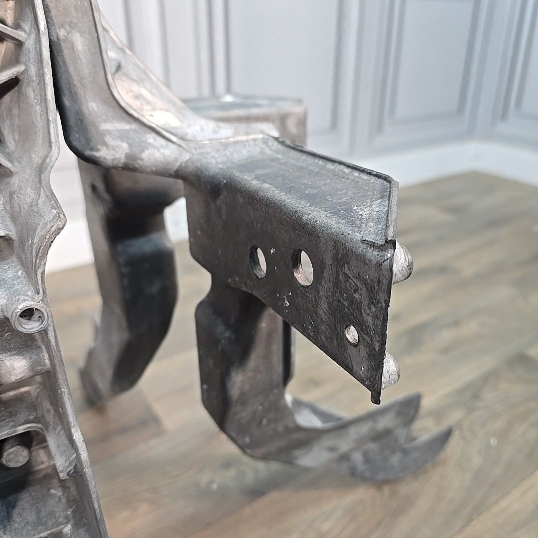 Furniture Industrial Tall Table Plant Stand Up Cycled Land Rover Car Parts Metal Base photo