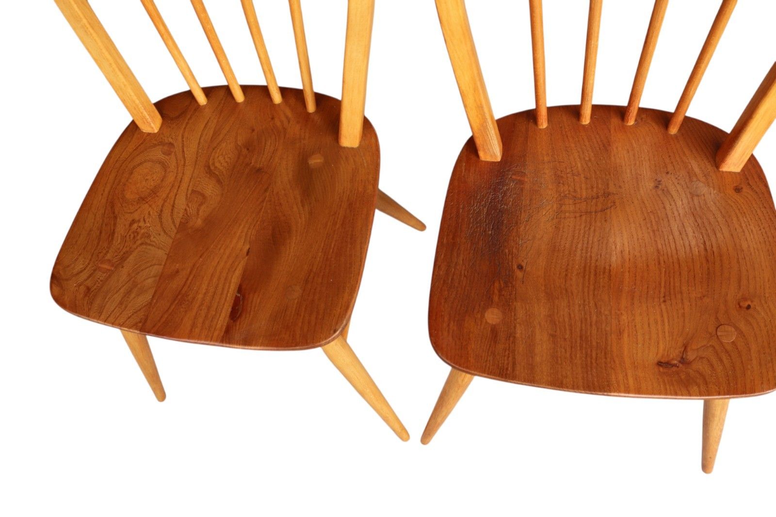 photo for sale Vintage Set Of 4 Ercol Blonde Hoop Back Dining Chairs