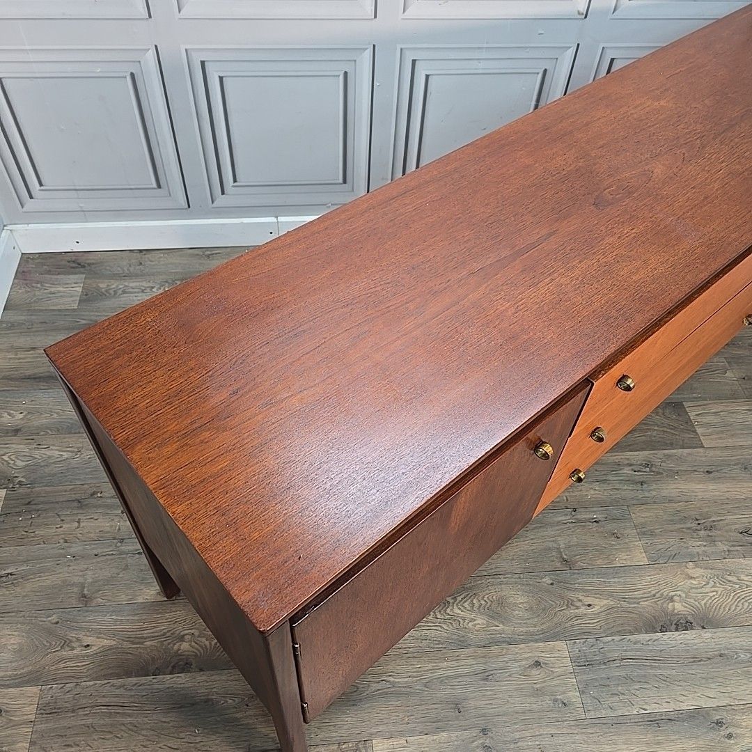 Mid Century Sideboard Archie Shine Teak Credenza Buffet Tv Cabinet Retro photo for sale