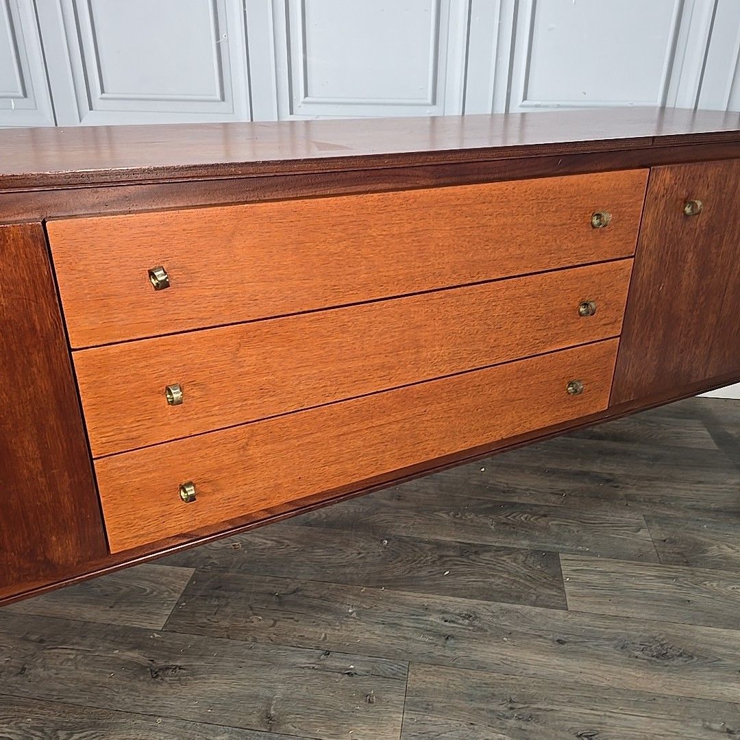 photo furniture Mid Century Sideboard Archie Shine Teak Credenza Buffet Tv Cabinet Retro