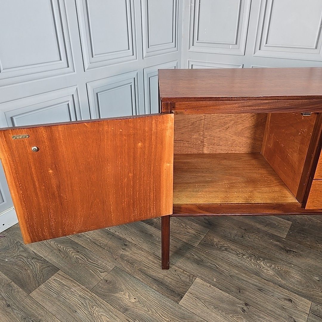 850.0 Mid Century Sideboard Archie Shine Teak Credenza Buffet Tv Cabinet Retro photo