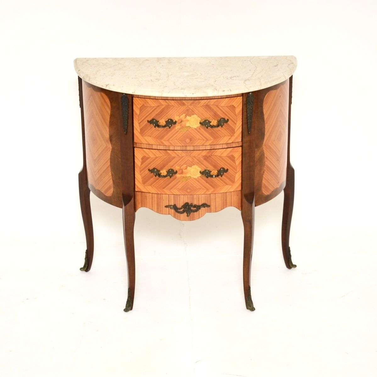 Antique French Marble Top Side Chest