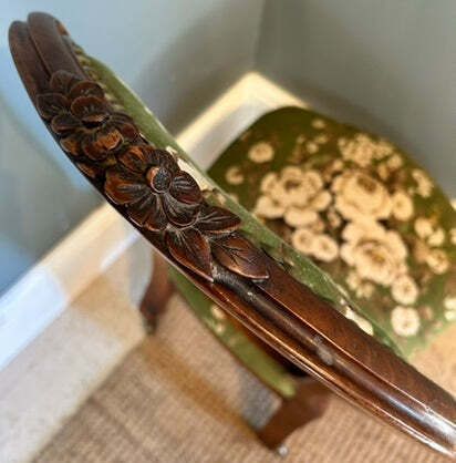 Antique Bedroom Nursing Floral Chair photo vinterior