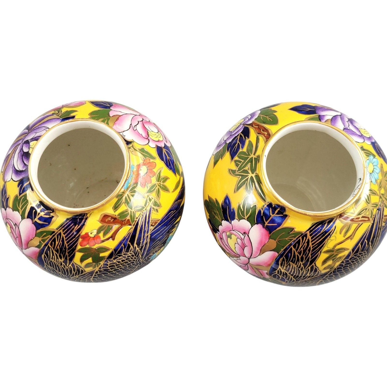 Edwardian Mason’s Patent Ironstone Oriental Vases With Exotic Bird, Circa 1915 photo buy