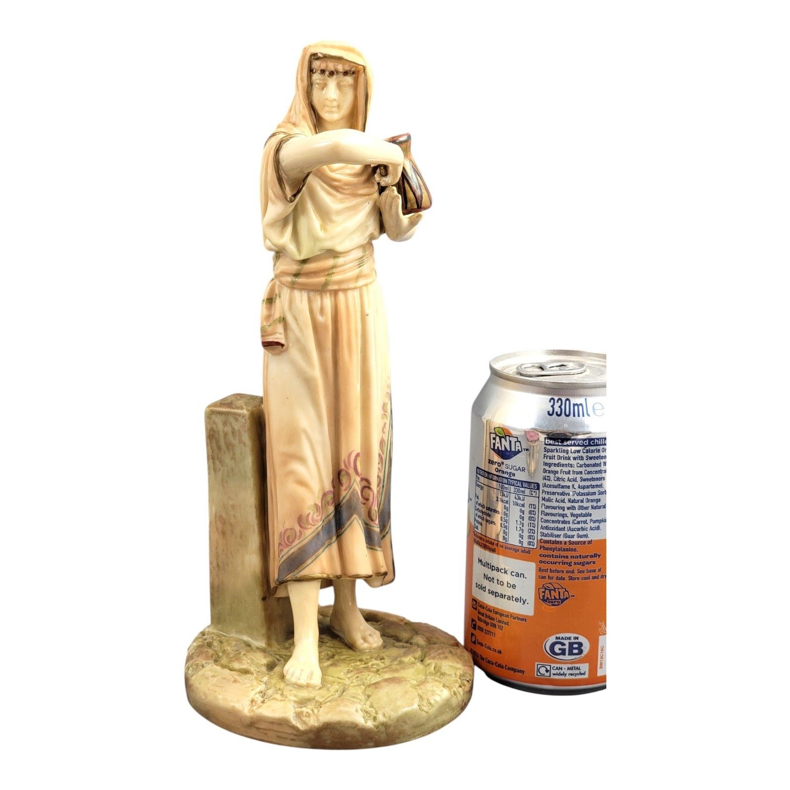 Royal Worcester Sculptural Egyptian Woman, Modelled By James Hadley, 1895 photo vintage