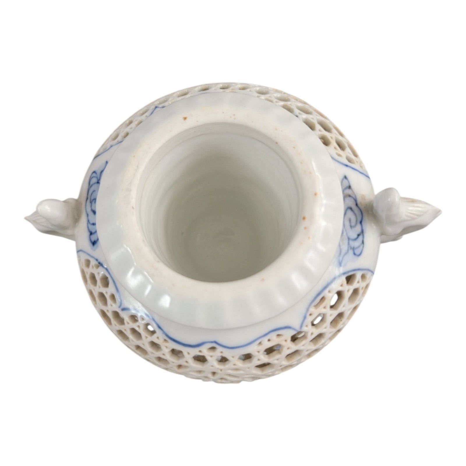 1500.0 Hirado Porcelain Dragon Reticulated Koro Incense Burner, Meiji Period, C.1880 photo