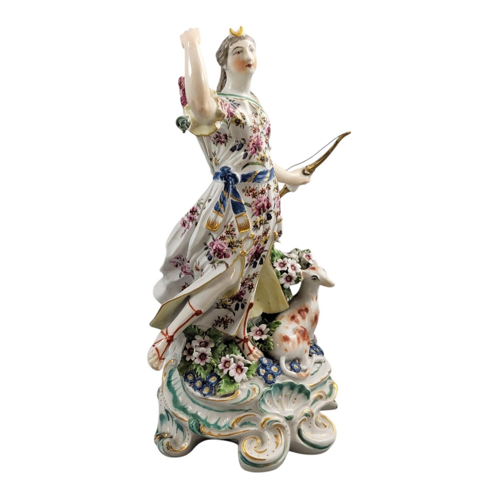 Derby Porcelain Figure Of Diana With A Hunting Dog, Patch Period Circa 1760–1765 photo buy