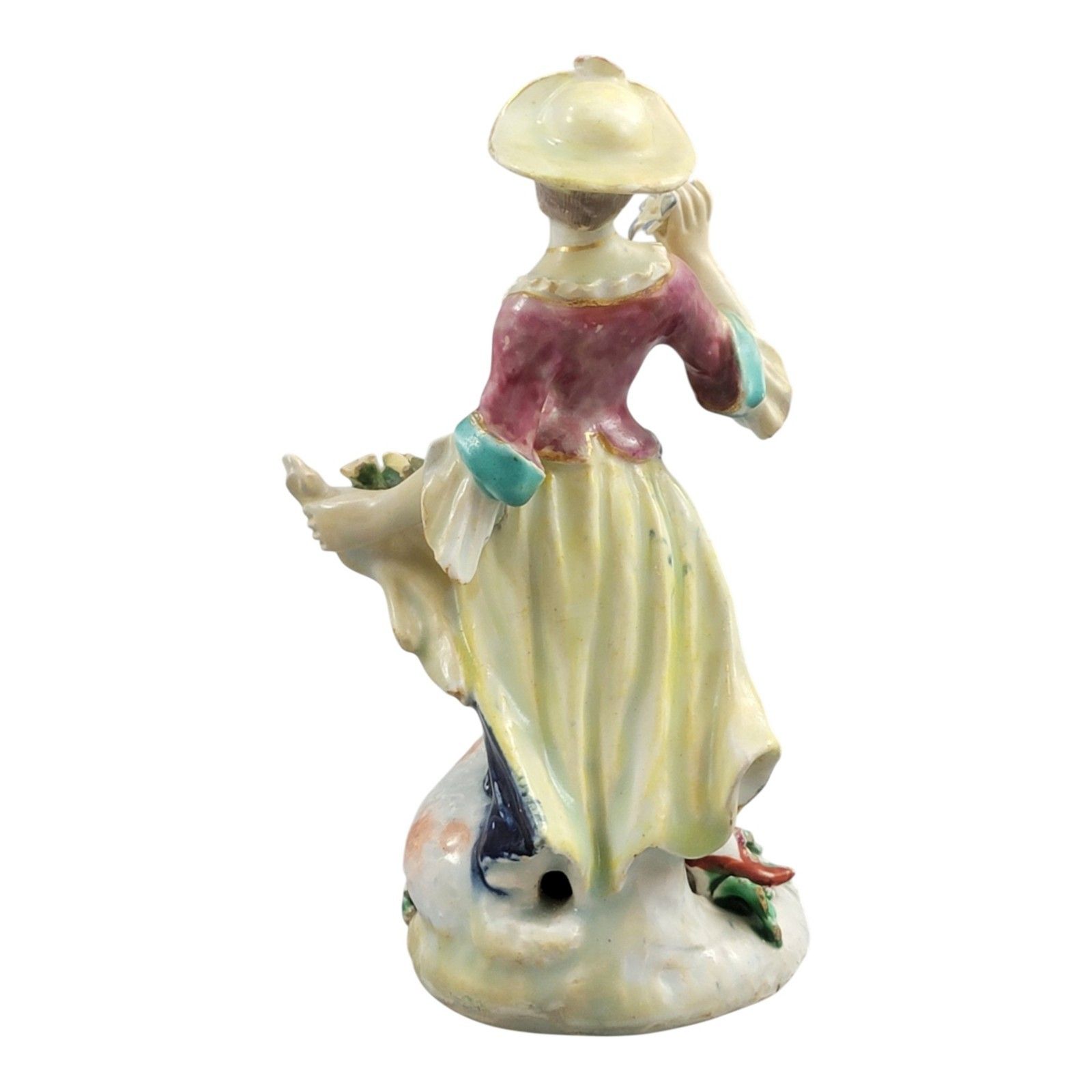 18th Century Bow Porcelain Figure Of A Lady With Lamb And Flowers, C.1760 photo for sale