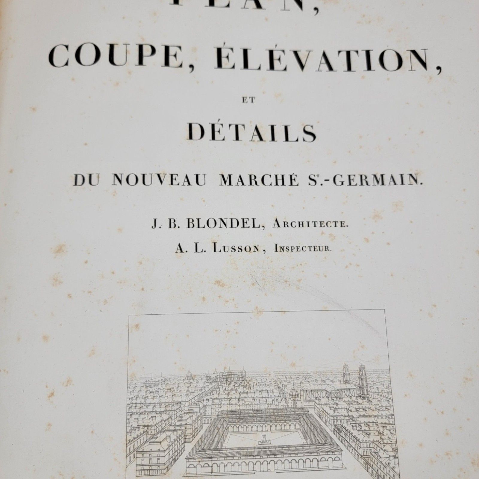 1816 Blondel Nouveau Marche Saint Germain Complete 11 Plates Large Folio photo vintage