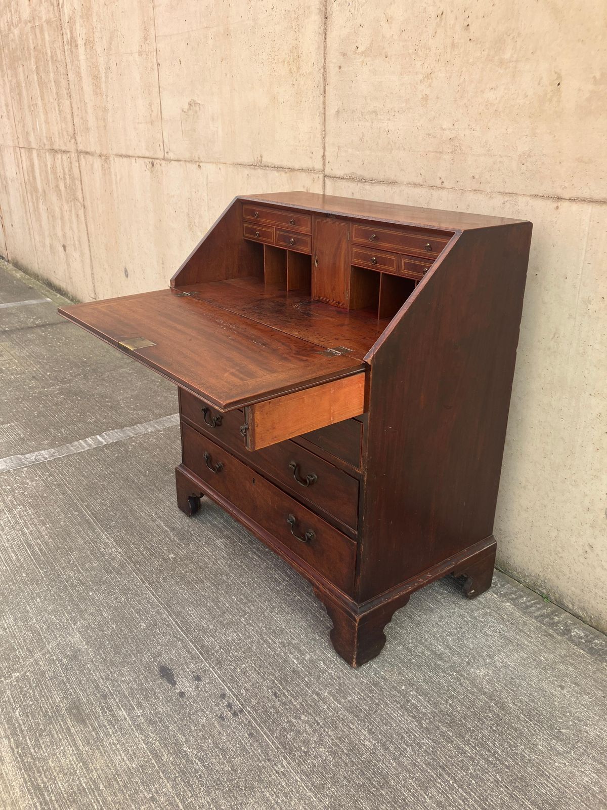 Victorian Mahogany Fall Front Secretaire Desk, Antique, 1890 photo vintage