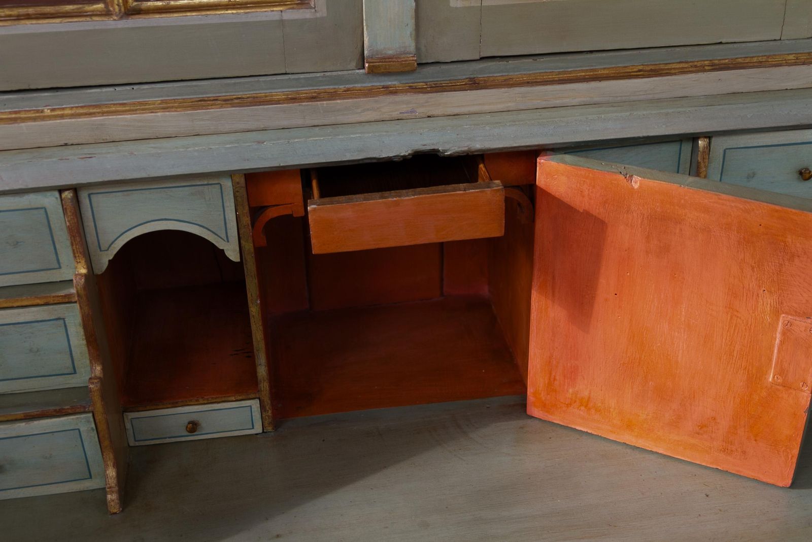 photo for sale Danish Gustavian Green Secretary Cabinet, 1780s.