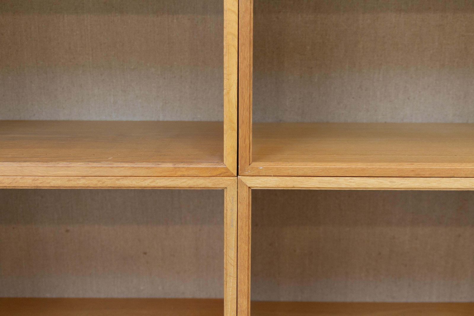 Danish Modern Modular Oak And Hessian Bookcases By Hg, 1970s. Set Of 6. photo Furniture
