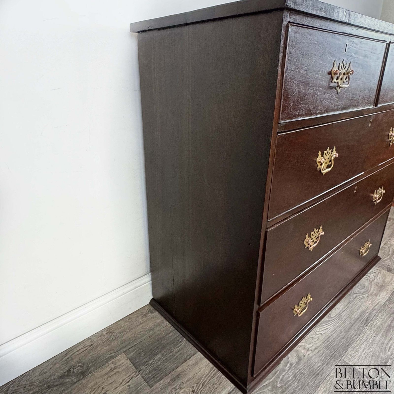 Antique Style Solid Wood Chest Of Drawers In Mahogany And Walnut photo vinterior