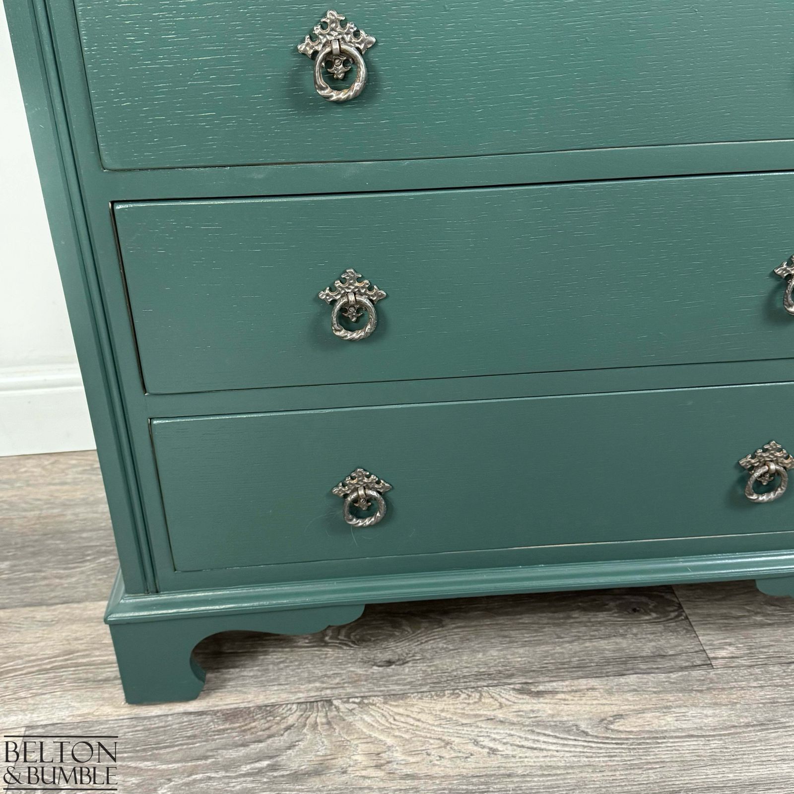 Five Drawer Chest Of Drawers In Dark Jewel Green photo vintage