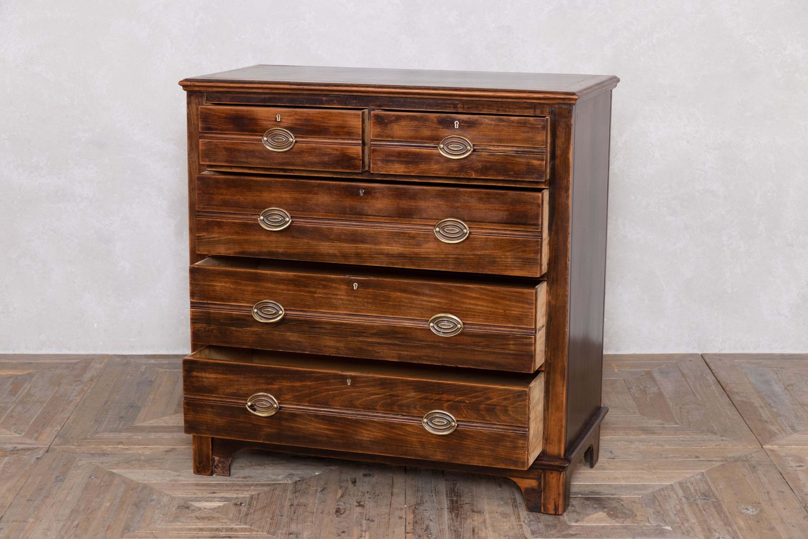 Rustic Country Antique Fruitwood Chest Of Drawers photo furniture