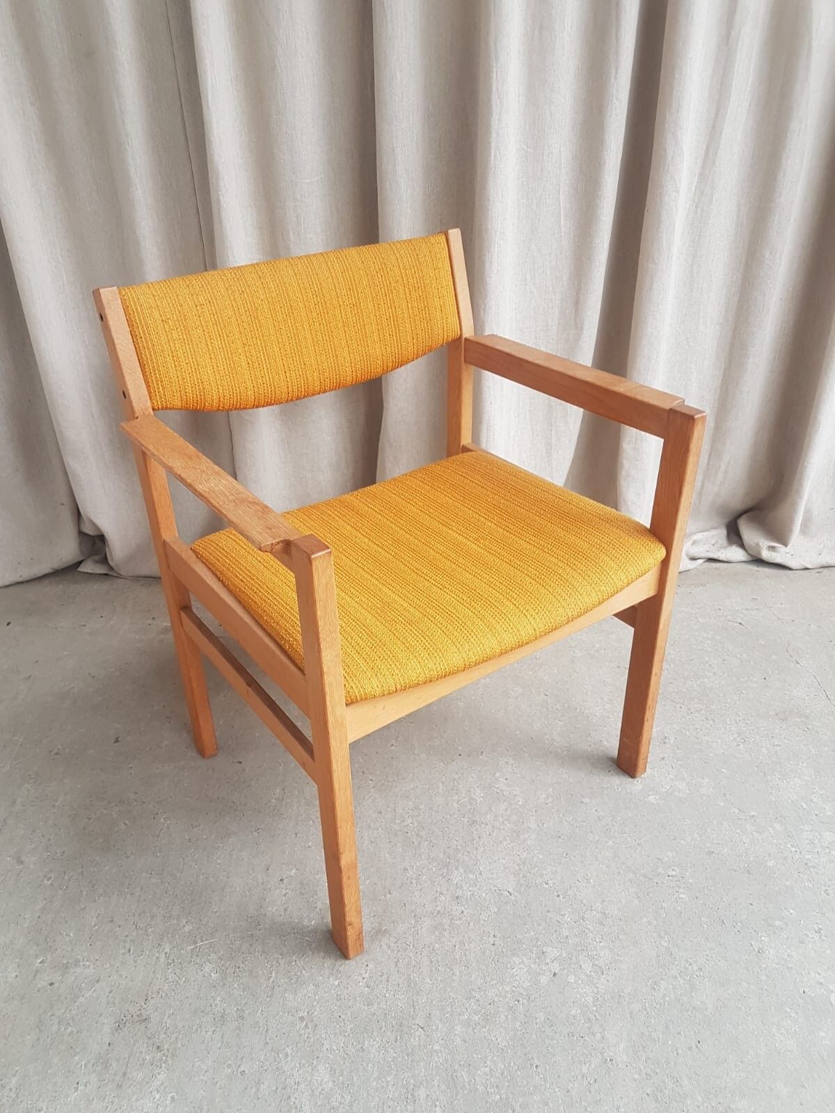 photo for sale Vtg Mid Century Danish Oak Chair Side Armchair By Erik Wørts For Fdb Møbler R539