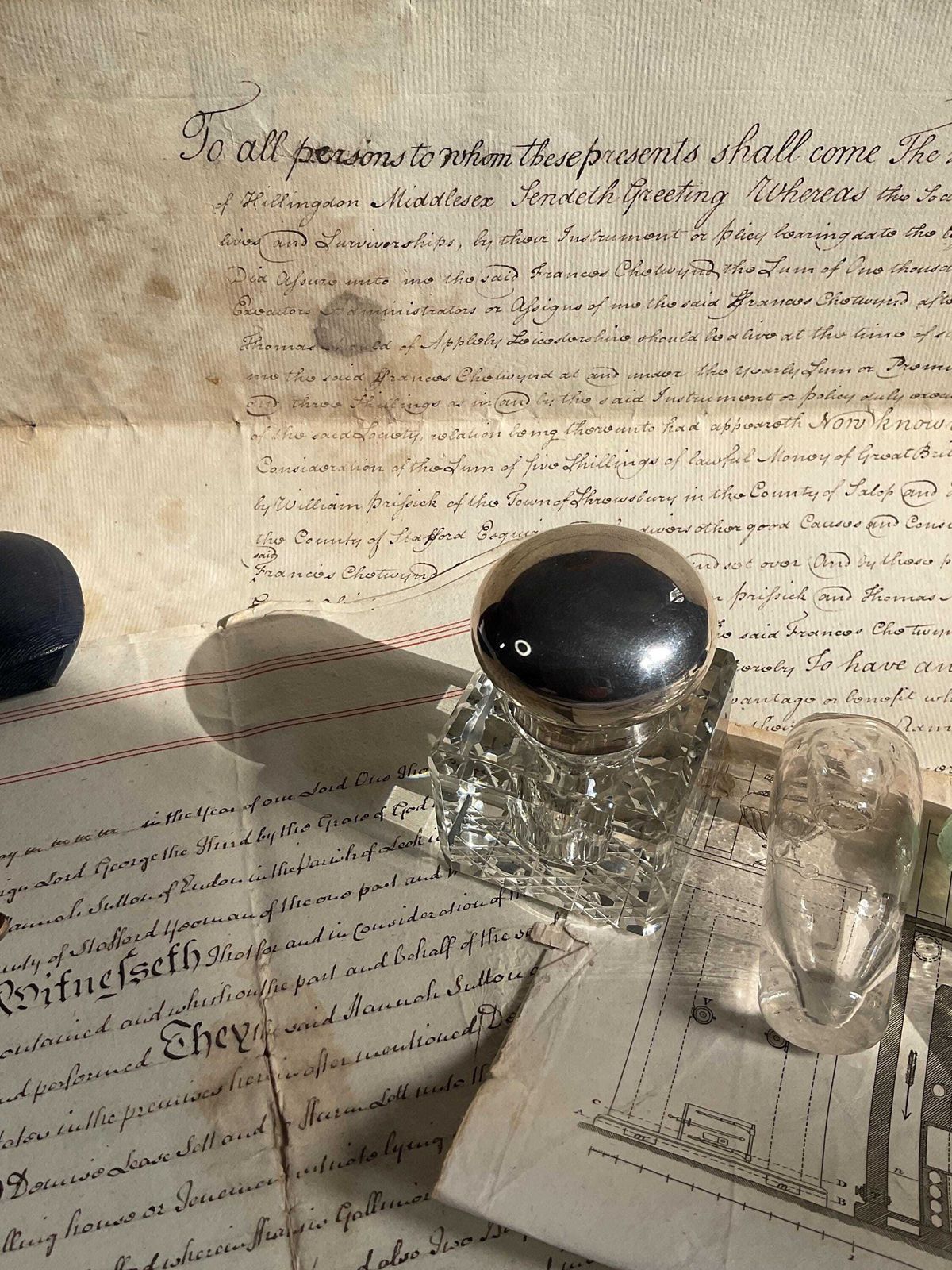Victorian Gentleman's Time Capsule Stationery Box Complete With Silver And Cut Glass Inkwell And Many Other Accessories. photo vinterior
