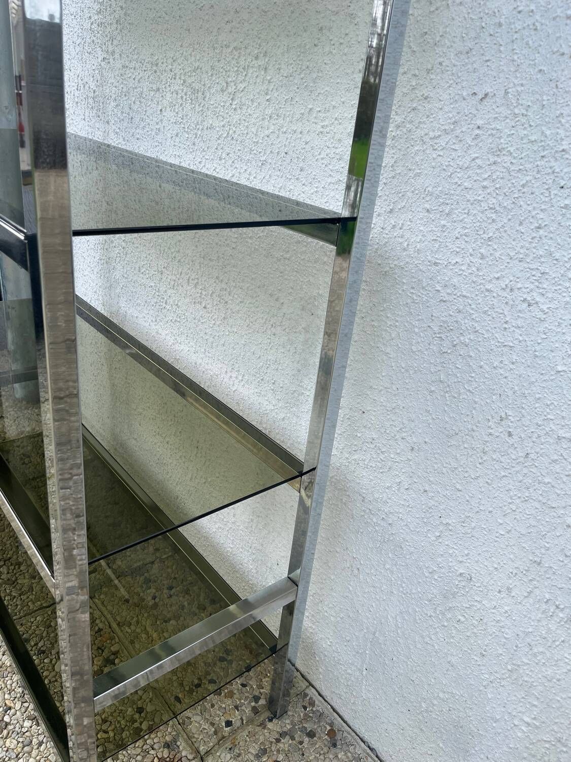 photo furniture Chrome Shelf With Smoked Glass