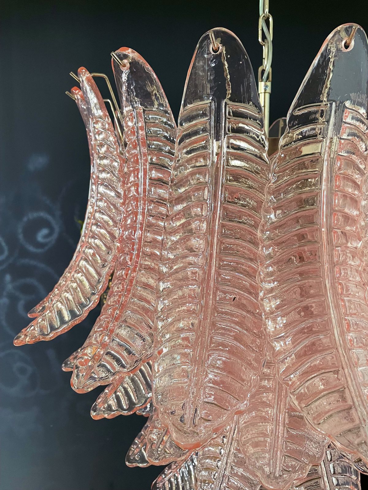 Huge Italian Murano Six Tier Pink Felci Glass Chandelier photo Lighting