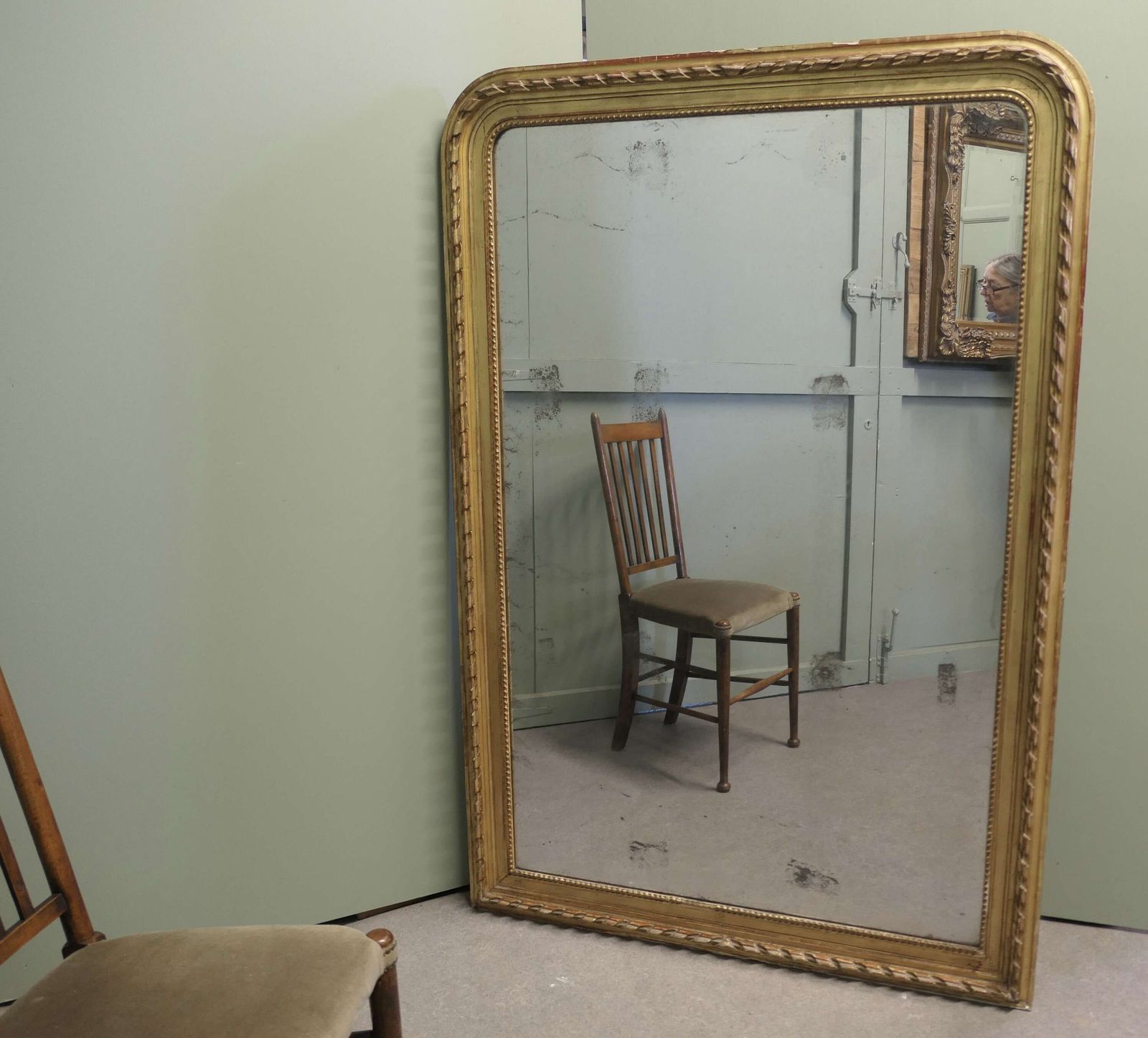 Large French 19th Century Louis Philippe Gilt Mirror This Is An Impressive Wall Mirror photo Home Decor