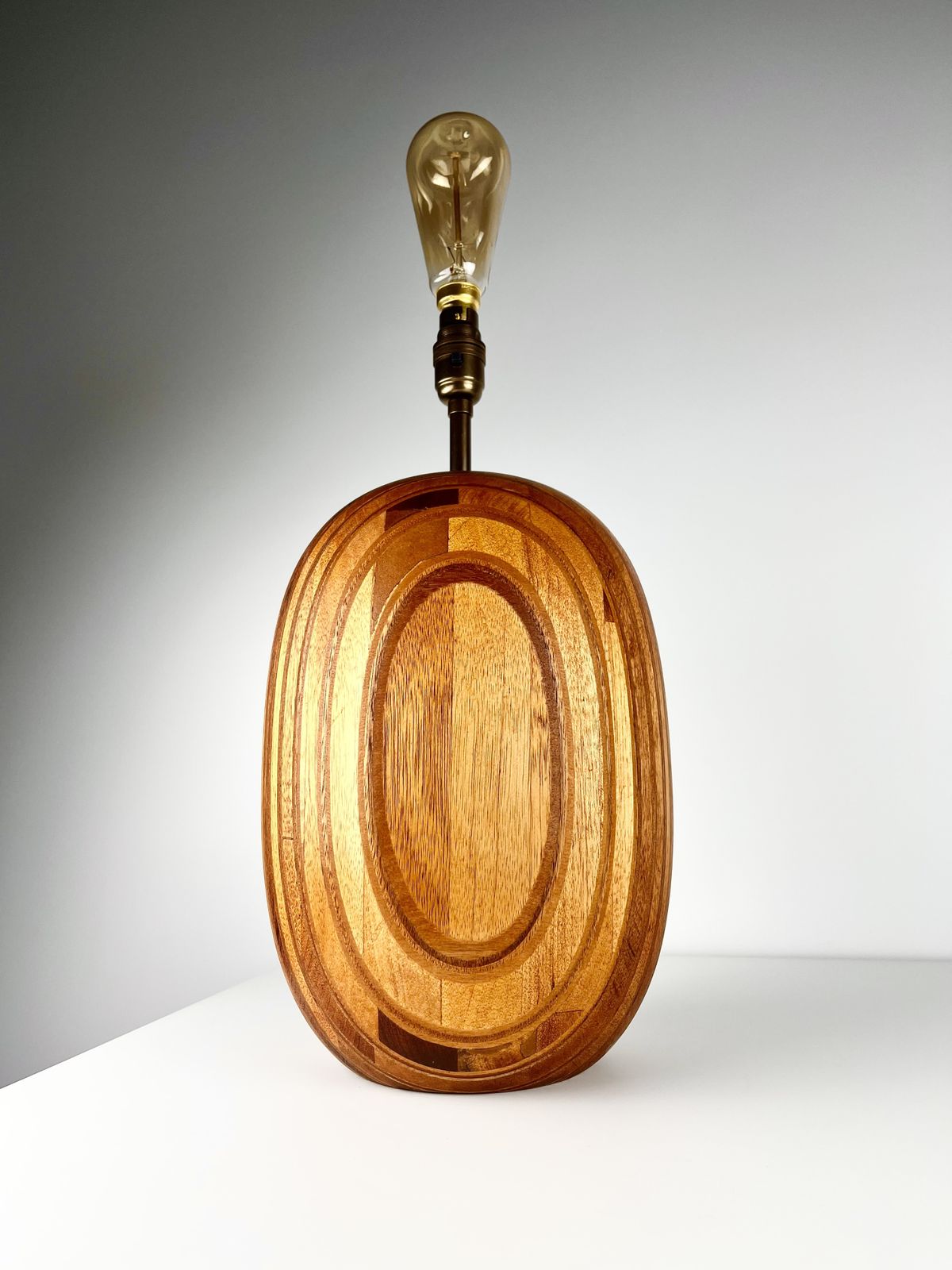 photo furniture Huge Modernist Mixed Wood Lamp Base, British 1960s