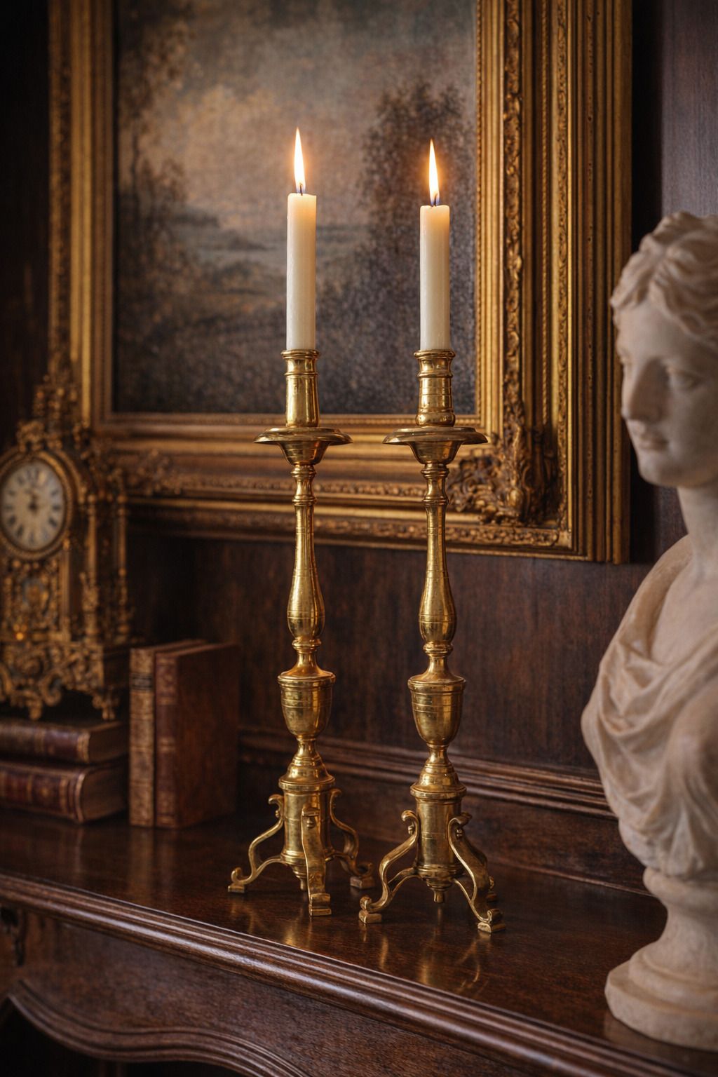 Prestigiosa Coppia Di Candelieri D’altare Barocchi